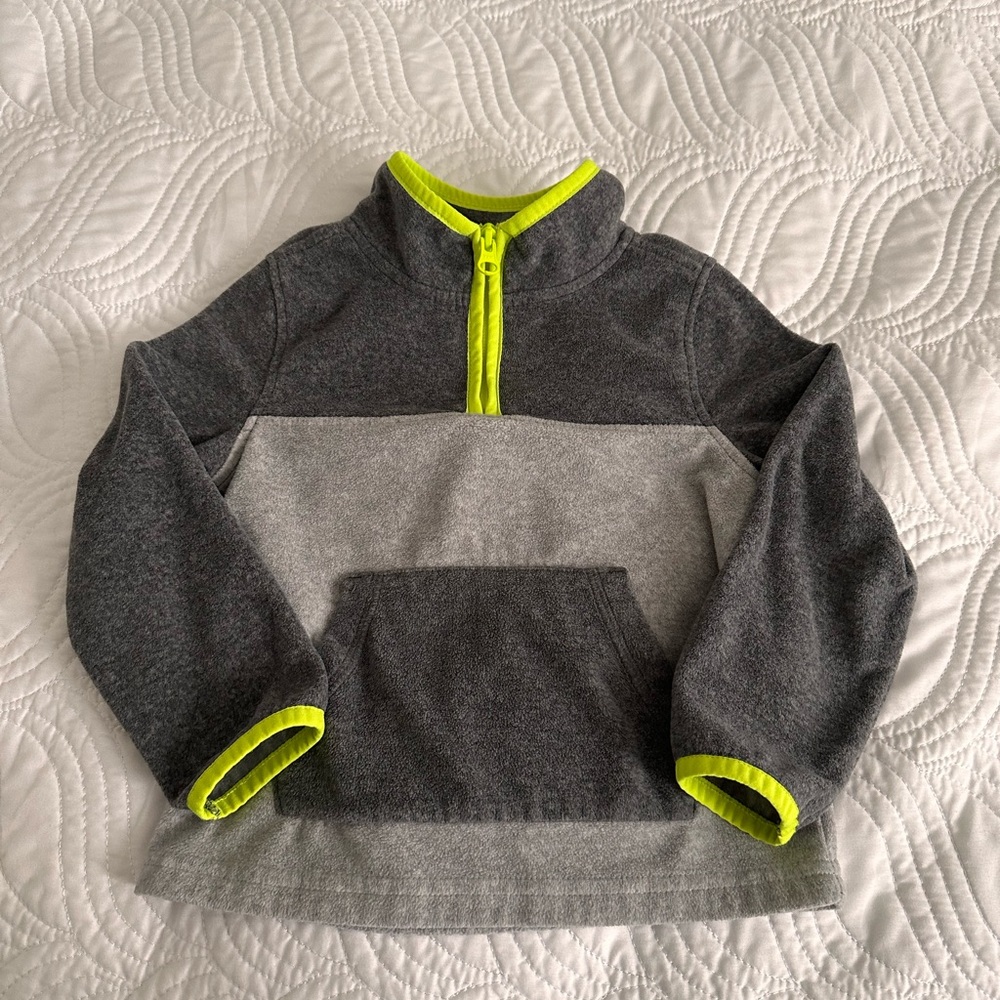 OshKosh B'gosh Charcoal and Neon Lime Hoodie Boy’s Sz. 3T